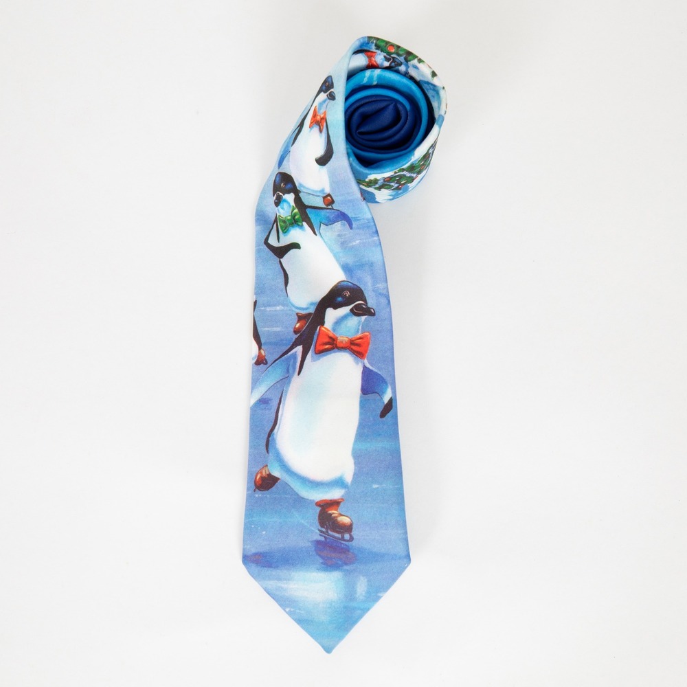 Ralph Marlin Penguin Christmas Novelty Tie Made in USA‎ - Picture 3 of 12